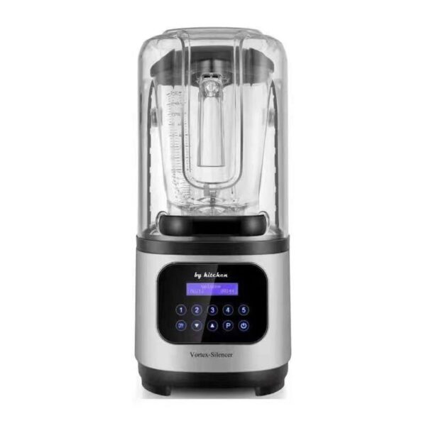 By Kitchen Vortex Silencer Gürültü Önleyici Kapaklı Dijital Bar Blender, 2 L, 1800 W, Gri